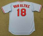 ANDY VAN SLYKE St. Louis Cardinals 1983 Majestic Cooperstown Away Baseball Jersey - BACK