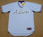 ATLANTA BRAVES 1980's Majestic Cooperstown Throwback Away Baseball Jersey