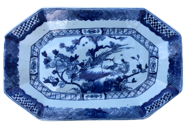 Blue & White Porcelain Plate (Birds 2)
