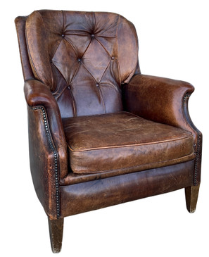 English Chesterfield Leather Lounge Chair