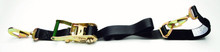 Tie Down Straps, Combo Ratchet/Axle, 2'', snap hooks, black, 6'' long