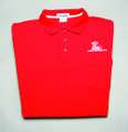 Shirt, polo short sleeve with pocket and snake logo, red, x-large