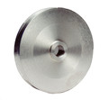 Pictured:  Pulley, Race, 5'' diam, Ford & GM 21/32'' shaft, aluminum, deep groove (Part # MOR64800).