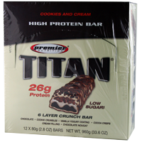 Premier-Titan-Bar-Cookies-N-Cream-12ct | Muscleintensity.com