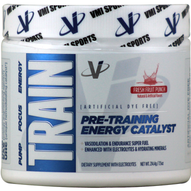 VMI Sports TRAIN Preworkout Fresh Fruit Punch 32 svg | Muscleintensity.com