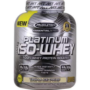 MuscleTech Essential Series Platinum 100% Iso Whey Vanilla Ice C | Muscleintensity.com