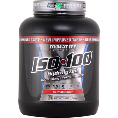 Dymatize Nutrition ISO 100 Strawberry 3 lbs | Muscleintensity.com