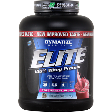 Dymatize Nutrition Elite Whey Protein Strawberry Blast 5 lbs | Muscleintensity.com