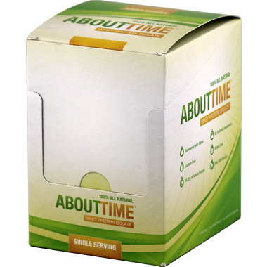 About Time Whey Protein Isolate Chocolate Single Serving Box 12 ct | Muscleintensity.com