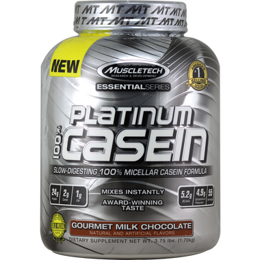 MuscleTech Essential Series Platinum 100% Casein Gourmet Milk Chocolate 4 lbs | Muscleintensity.com