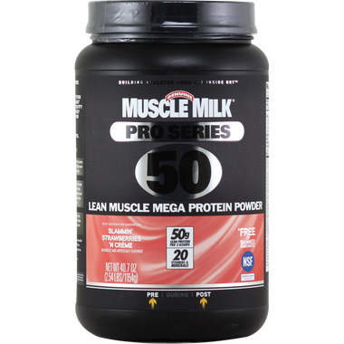 CytoSport Muscle Milk Pro Series 50 Slammin' Strawberries N' Creme 2.54 lbs | Muscleintensity.com