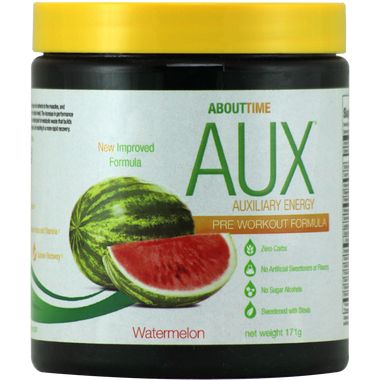 About Time AUX Pre-Workout Watermelon 30 svg | Muscleintensity.com