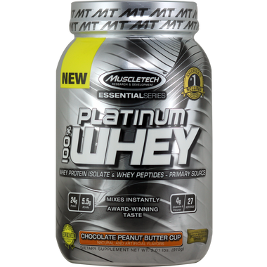 MuscleTech Essential Series 100% Platinum Whey Protein Chocolate Peanut Butter 2 lbs | Muscleintensity.com