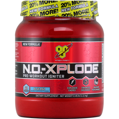 BSN  NO-Xplode Blue Rasp 60 svg | Muscleintensity.com