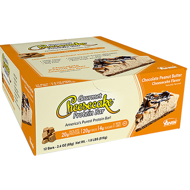 ANSI Gourmet Cheesecake Protein Bar Chocolate Peanut Butter 12 ct | Muscleintensity.com