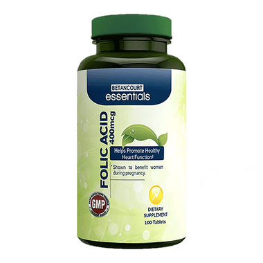 Betancourt Essentials Folic Acid 400mcg 100 ct | Muscleintensity.com