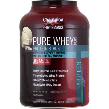Champion Pure Whey Plus Vanilla Ice Cream 4.8 lbs | Muscleintensity.com