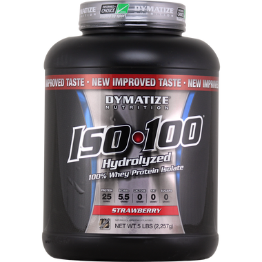 Dymatize Nutrition ISO-100 Protein Gourmet Strawberry 5 lbs | Muscleintensity.com