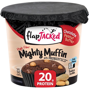 FlapJacked Mighty Muffin with Probiotics Chocolate Peanut Butter 12 ct | Muscleintensity.com