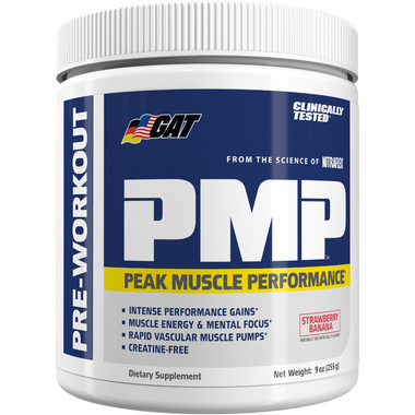GAT PMP Peak Muscle Performance Strawberry Banana 30 svg | Muscleintensity.com
