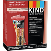 Kind Bars Honey Roasted Nuts and Sea Salt 12 ct | Muscleintensity.com