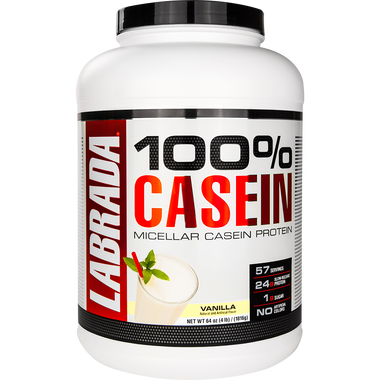 Labrada 100% Casein Micellar Casein Protein Vanilla 4 lbs | Muscleintensity.com