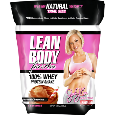 Labrada Jamie Eason 100% Whey Protein Shake Trial Bag Natural Chocolate 4 svg | Muscleintensity.com