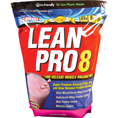 Labrada Lean Pro8 Strawberry Ice Cream 5 lbs Gusset Bag | Muscleintensity.com