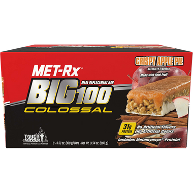 Met-Rx: Big 100 Colossal Crispy Apple Pie Bar 9 ct | Muscleintensity.com