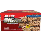 Met-Rx Big 100 Chocolate Chip Cookie Dough Bar 9 ct | Muscleintensity.com