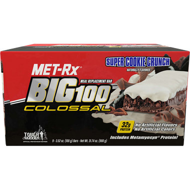 Met-Rx Big 100 Colossal Super Cookie Crunch Bar 9 ct | Muscleintensity.com