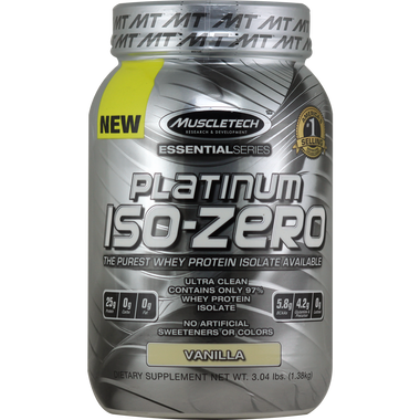 MuscleTech Essential Series Platinum 100% Iso Zero Vanilla Milk Shake 50 svg* | Muscleintensity.com