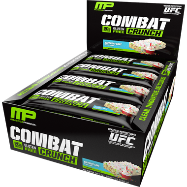 MusclePharm Combat Crunch Bar Birthday Cake 12 ct | Muscleintensity.com