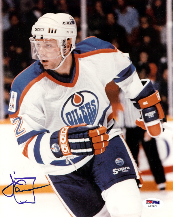 Jimmy Carson Autographed 8x10 Photo Edmonton Oilers PSA/DNA AA36871