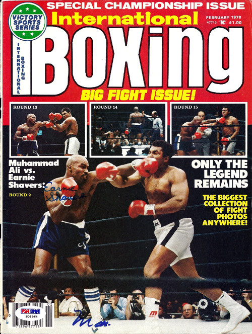 Muhammad Ali & Earnie Shavers Autographed International Boxing Magazine ...