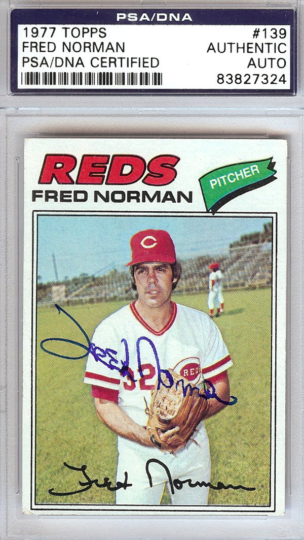 Fred Norman Autographed 1977 Topps Card #139 Cincinnati Reds PSA/DNA ...