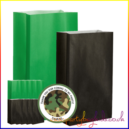 Camouflage Personalised Paper Party Bag Pack