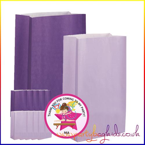 Gymnast Themed Personalised Paper Party Bag Pack