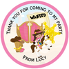 Personalised Cowgirl Party Stickers