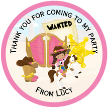 Personalised Cowgirl Party Stickers