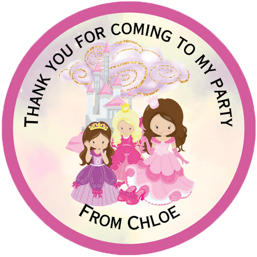 Princess and Castle Party Stickers