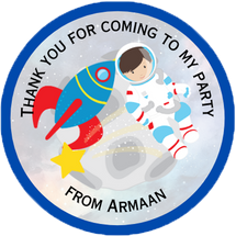 Personalised Space Exploration Party Sticker