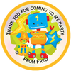 Personalised Robot Party Stickers