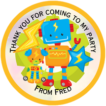 Personalised Robot Party Stickers