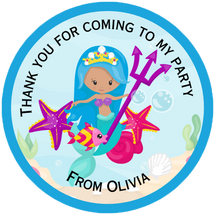 Mermaid and Friends Party Stickers