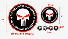 "God Will Judge Our Enemies, We'll Arrange The Meeting" Die Cut Sticker - 4x4 - Rayd Workshop