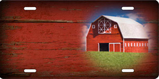 Barn on Red Wood Offset Auto Plate sku T9179A