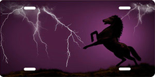 Lightning Horse on Purple Offset Auto Plate sku T9121K