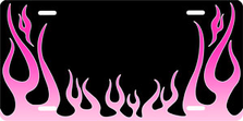 Pink Classic Flames Auto Plate sku T2740R