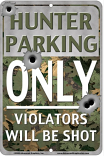 Hunter Parking Only Sign sku MS9300H